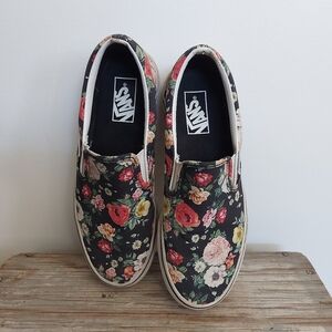 Vans Floral Slip On Shoes